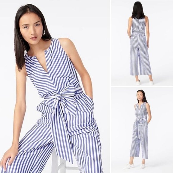 J. Crew Pants - NEW J. Crew Striped Cotton V-Neck Jumpsuit  24W